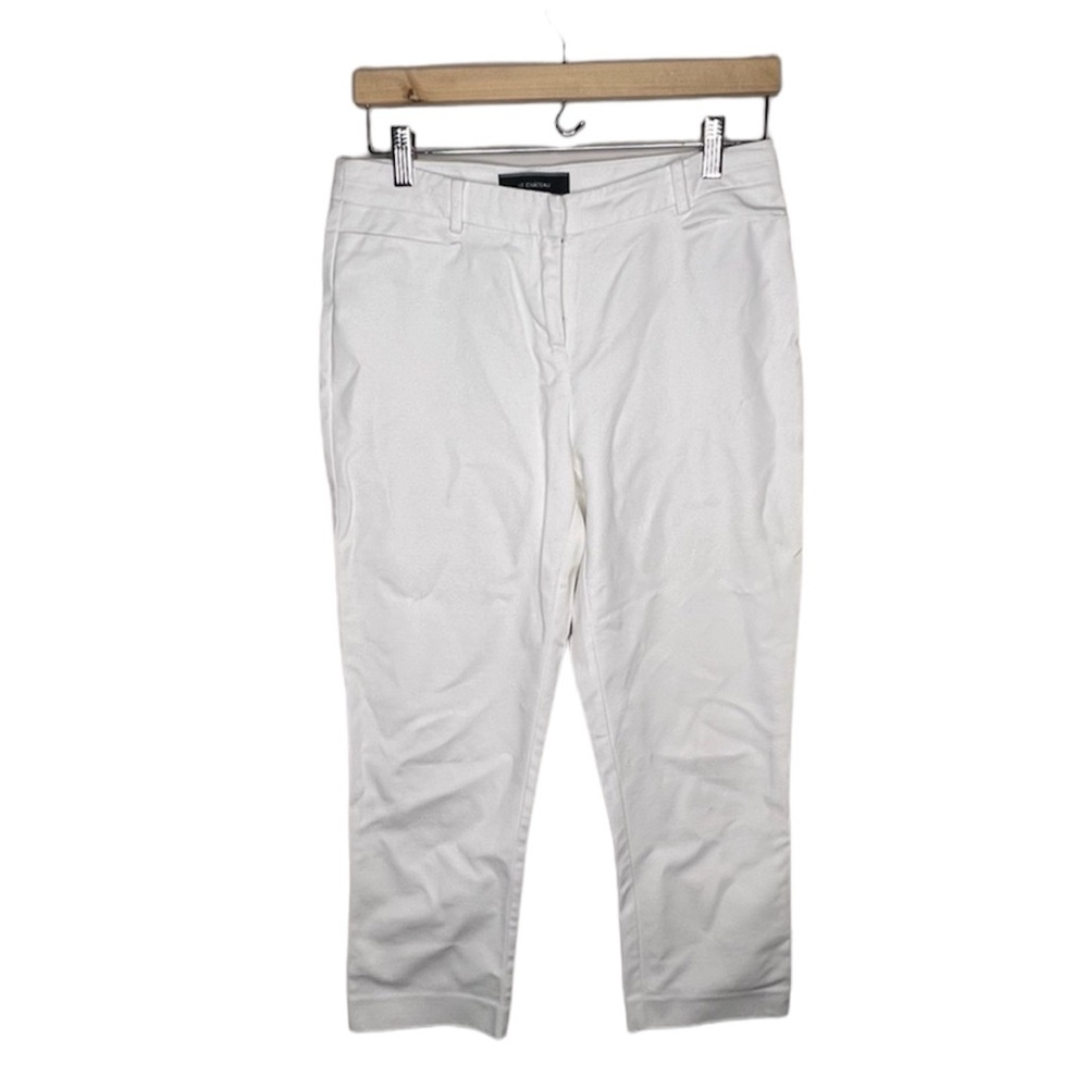 Le Chateau white cropped ankle pants cotton spandex stretch size 3/4